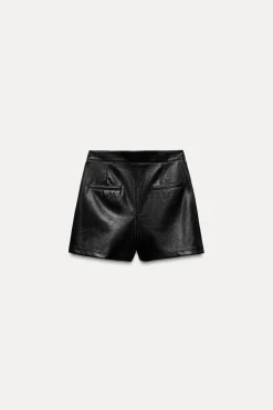 Discount BERMUDA TIRO ALTO EFECTO PIEL Mujer Faldas / Shorts