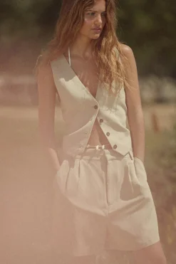 Best BERMUDA TIRO ALTO PLIEGUES Mujer Faldas / Shorts