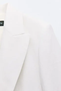 Fashion BLAZER ABIERTA CON LINO Mujer Blazers / Chalecos