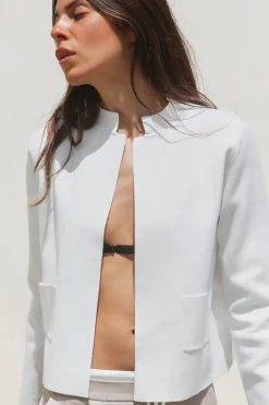 Online BLAZER ABIERTA PUNTO LISO Mujer Blazers / Chalecos|Cárdigan / Jerséis