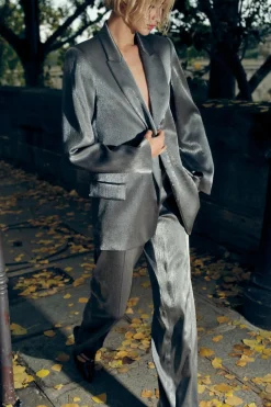 Sale BLAZER BRILLO EFECTO ARRUGADO Mujer Blazers / Chalecos