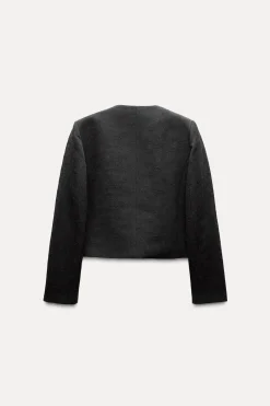 Clearance BLAZER CORTA JACQUARD Mujer Blazers / Chalecos