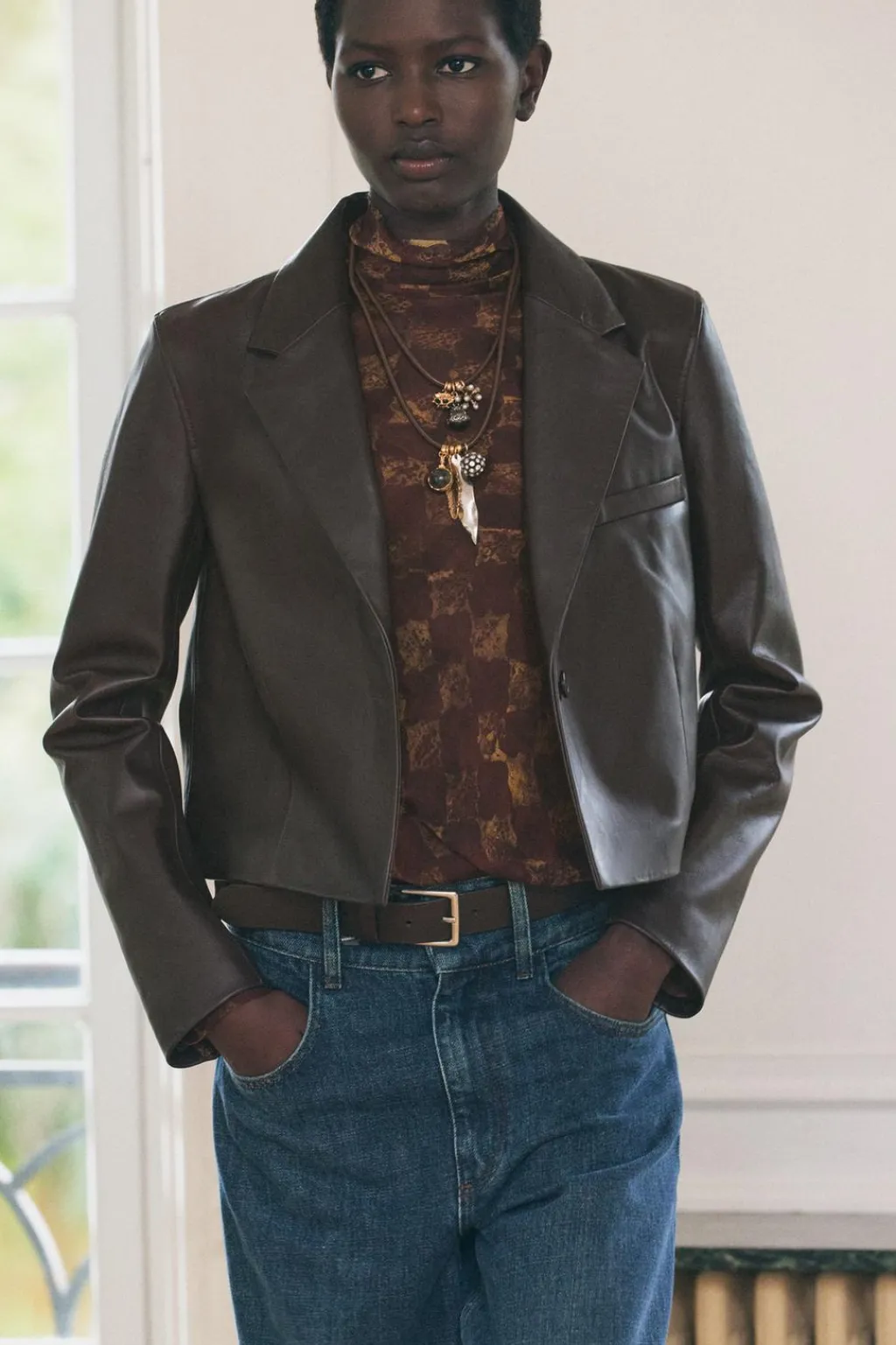 Best BLAZER CORTA PIEL 100% ZW COLLECTION Mujer Blazers / Chalecos