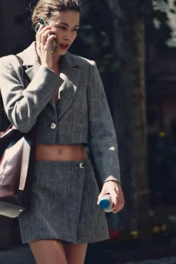 Fashion BLAZER CROP HILO METALIZADO Mujer Blazers / Chalecos