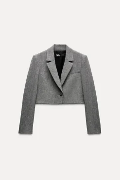 Fashion BLAZER CROP HILO METALIZADO Mujer Blazers / Chalecos