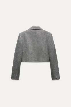 Fashion BLAZER CROP HILO METALIZADO Mujer Blazers / Chalecos