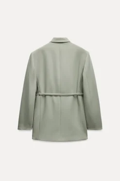 Fashion BLAZER CRUZADA CINTURÓN Mujer Blazers / Chalecos