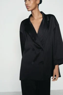 Clearance BLAZER CRUZADA EFECTO ARRUGADO Mujer Blazers / Chalecos