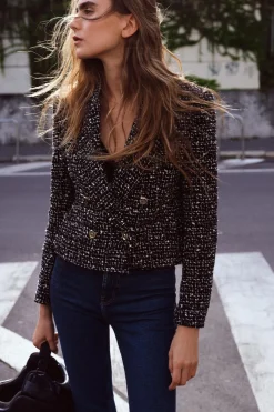 Sale BLAZER CRUZADA ESTRUCTURA Mujer Blazers / Chalecos