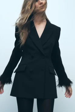 Online BLAZER CRUZADA PLUMAS Mujer Blazers / Chalecos