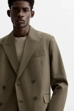 Clearance BLAZER CRUZADA TRAJE ALGODÓN - LYOCELL Hombre Blazers