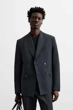 Hot BLAZER CRUZADA TRAJE LINO - ALGODÓN Hombre Blazers