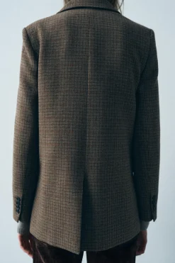 Outlet BLAZER CUADROS CON LANA ZW COLLECTION Mujer Blazers / Chalecos