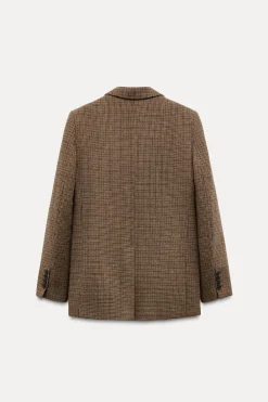 Outlet BLAZER CUADROS CON LANA ZW COLLECTION Mujer Blazers / Chalecos