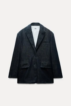 Best BLAZER DENIM TRF OVERSIZE Mujer Blazers / Chalecos