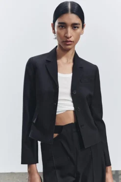 Hot BLAZER ENTALLADA CON LANA ZW COLLECTION Mujer Blazers / Chalecos