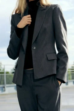 Discount BLAZER ENTALLADA HOMBRERAS Mujer Blazers / Chalecos