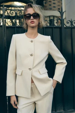 Discount BLAZER ENTALLADA TAPETAS Mujer Blazers / Chalecos