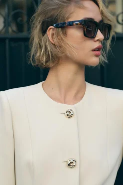 Discount BLAZER ENTALLADA TAPETAS Mujer Blazers / Chalecos