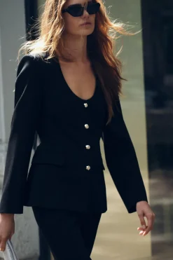 Clearance BLAZER ESCOTE REDONDO Mujer Blazers / Chalecos