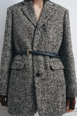 Fashion BLAZER OVERSIZE CINTURÓN ZW COLLECTION Mujer Blazers / Chalecos