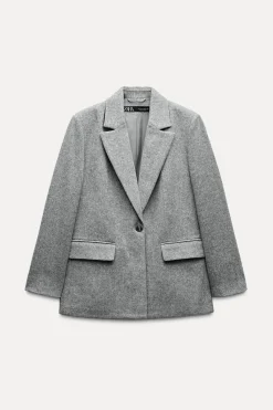 New BLAZER RECTA ESPIGA CON LANA Mujer Blazers / Chalecos