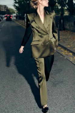 Discount BLAZER SATINADA CRUZADA Mujer Blazers / Chalecos