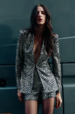 Hot BLAZER SIN SOLAPA LENTEJUELAS Mujer Blazers / Chalecos