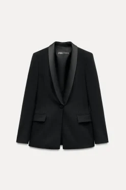 Outlet BLAZER SMOKING SOLAPA SATINADA Mujer Blazers / Chalecos