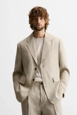 Outlet BLAZER TRAJE 100% LINO Hombre Blazers