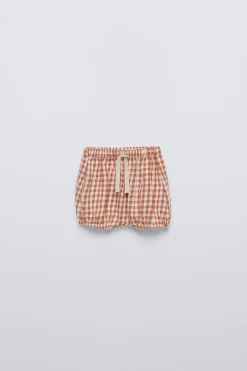 Niños ZARA 6 - 18 Meses·Braguitas / Bermudas<BLOOMER CUADROS VICHY
