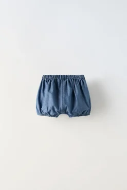 Niños ZARA 6 - 18 Meses·Braguitas / Bermudas<BLOOMER DENIM FLUIDO
