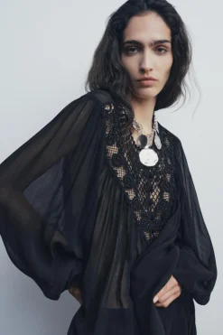 Discount BLUSA ABALORIOS ZW COLLECTION Mujer Camisas / Blusas