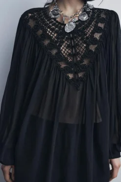 Discount BLUSA ABALORIOS ZW COLLECTION Mujer Camisas / Blusas