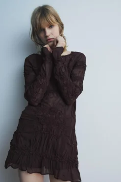 Hot BLUSA BORDADA FRUNCES ZW COLLECTION Mujer Camisas / Blusas