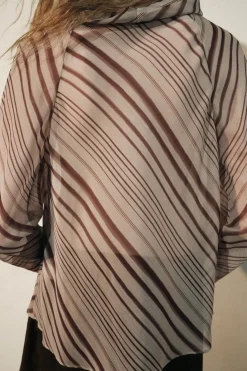 Sale BLUSA DRAPEADA RAYAS ZW COLLECTION Mujer Camisas / Blusas