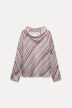 Sale BLUSA DRAPEADA RAYAS ZW COLLECTION Mujer Camisas / Blusas