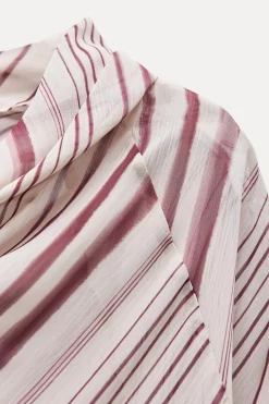 Sale BLUSA DRAPEADA RAYAS ZW COLLECTION Mujer Camisas / Blusas