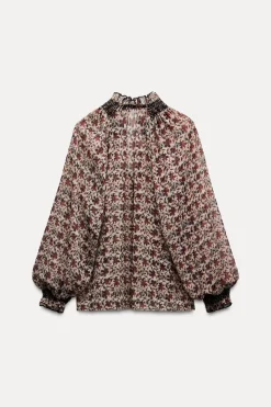 Sale BLUSA ESTAMPADA NIDO DE ABEJA Mujer Camisas / Blusas