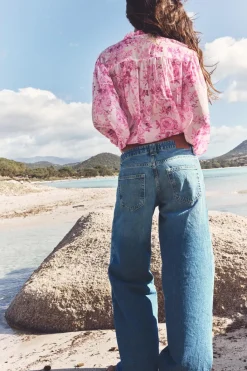 Hot BLUSA ESTAMPADA VOLANTES Mujer Camisas / Blusas