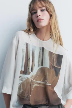 Outlet BLUSA ESTAMPADA ZW WOMAN Mujer Camisas / Blusas