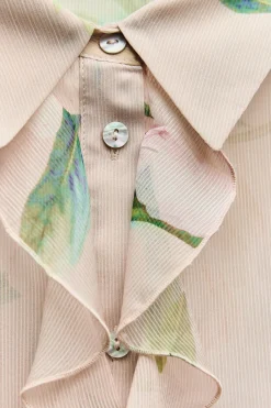 Discount BLUSA ESTAMPADO FLORES VOLANTES Mujer Camisas / Blusas