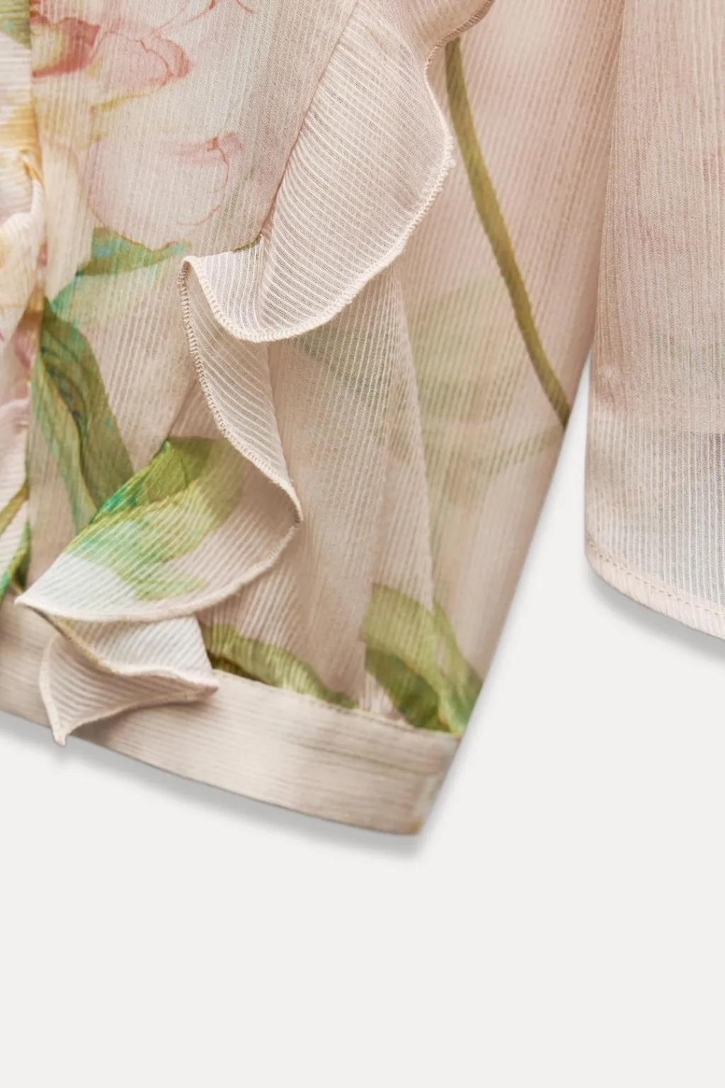 Discount BLUSA ESTAMPADO FLORES VOLANTES Mujer Camisas / Blusas