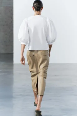 New BLUSA MANGA ABULLONADA ZW COLLECTION Mujer Camisas / Blusas