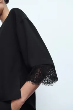 Online BLUSA MANGA ENCAJE Mujer Camisas / Blusas