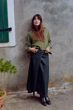 Outlet BLUSA MANGAS BORDADOS Mujer Camisas / Blusas