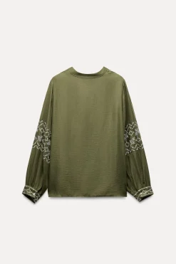 Outlet BLUSA MANGAS BORDADOS Mujer Camisas / Blusas