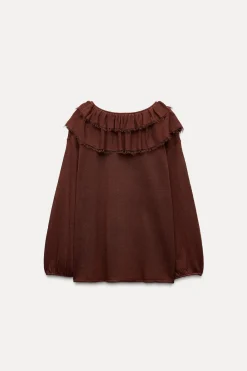 Sale BLUSA PUNTO VOLANTES Mujer Cárdigan / Jerséis|Punto