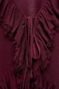 Outlet BLUSA PUNTO VOLANTES Mujer Cárdigan / Jerséis|Punto