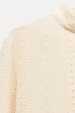 Discount BLUSA ROMÁNTICA GUIPUR Mujer Camisas / Blusas